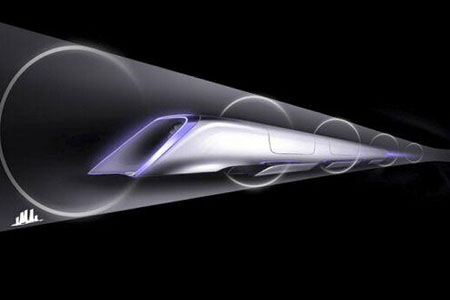 Hyperloop超級(jí)高鐵示意圖