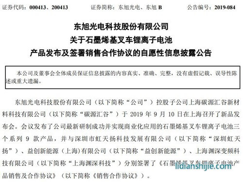 東旭光電公告截圖