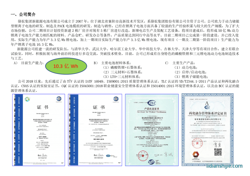 駱駝集團(tuán)新能源電池有限公司2023年上半年環(huán)境信息公示報(bào)告